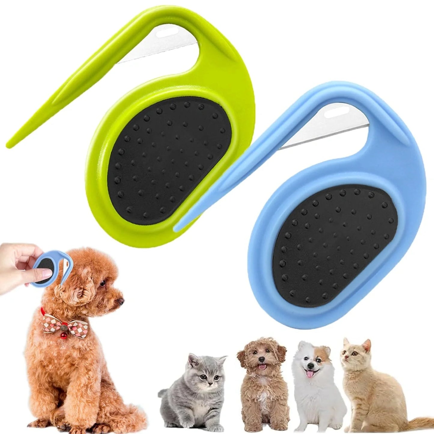 Multifunctional pet comb for knot removal and grooming in various colors