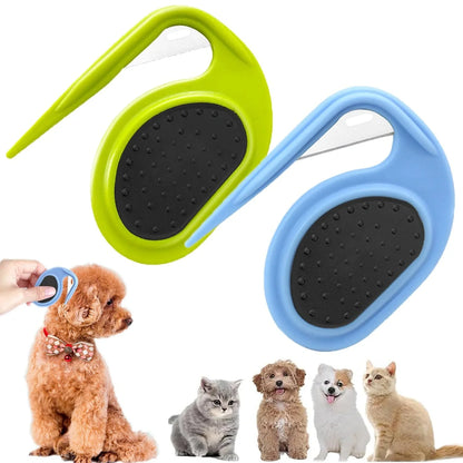 Multifunctional pet comb for knot removal and grooming in various colors
