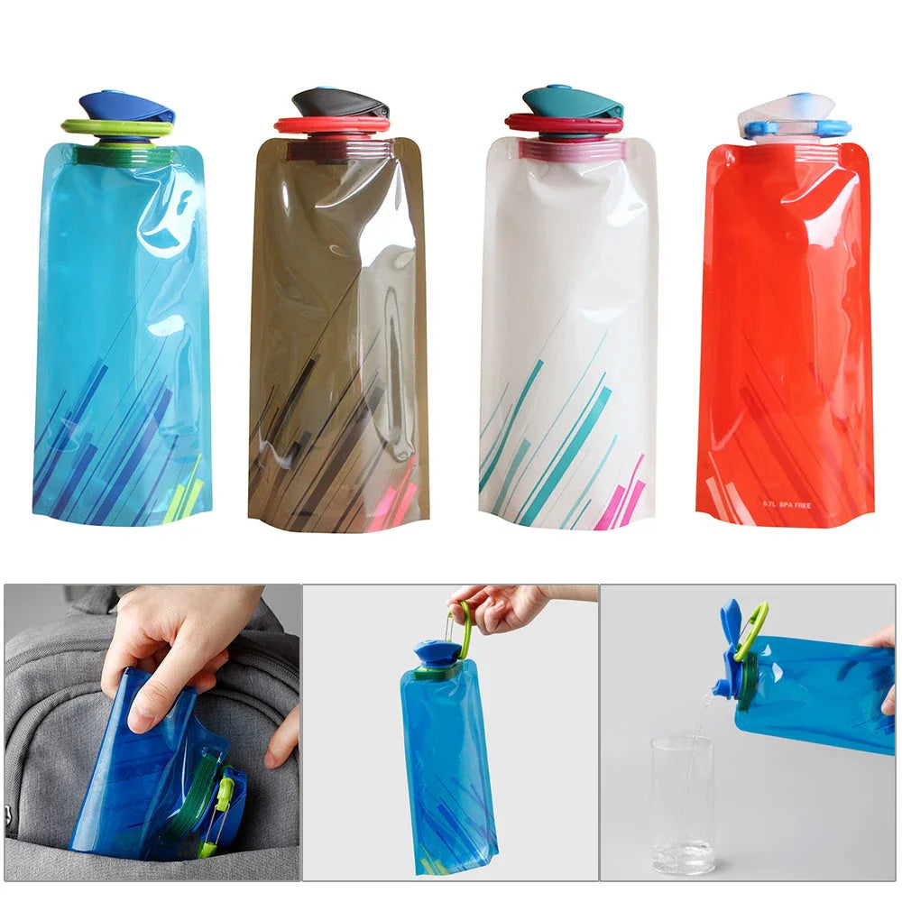 Collapsible, leak-proof water bottle made with durable, BPA-free materials for active outdoor use