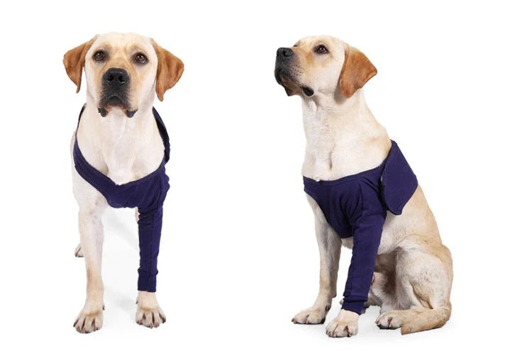 Anti-licking sleeve for dogs in denim dark blue, sizes XXS to 3XL