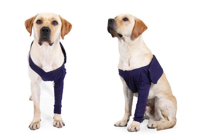 Anti-licking sleeve for dogs in denim dark blue, sizes XXS to 3XL