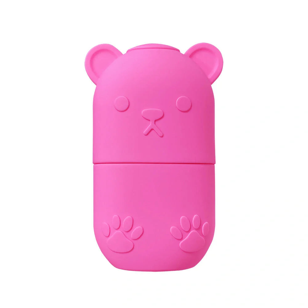 Silicone ice face roller in pink, rose red, blue, and purple for skin brightening and line reduction
