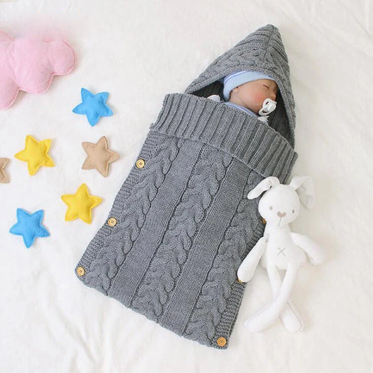Newborn knit sleeping bag in various colours, size 70x35cm, made from soft acrylic
