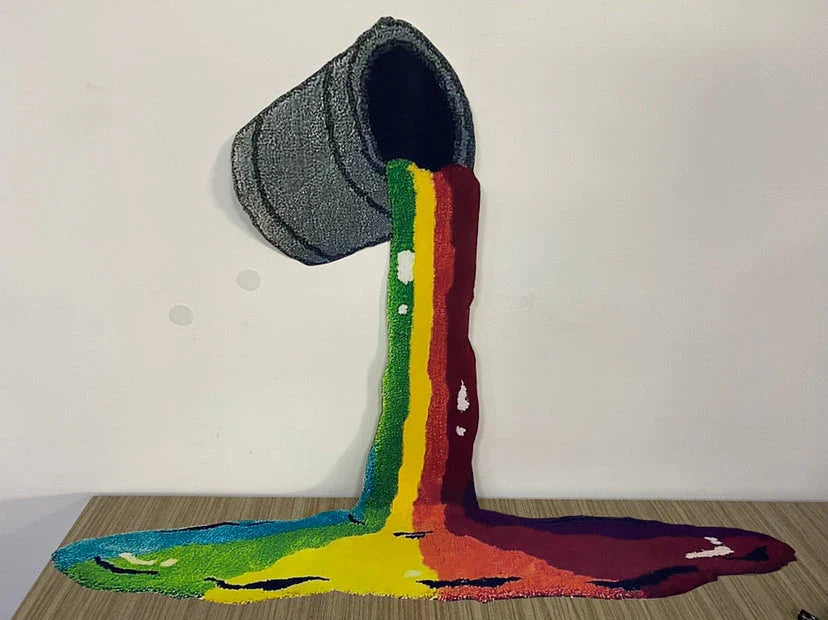 Vibrant 3D rainbow wall hanging with iridescent colors that creates a whimsical and enchanting atmosphere in any room