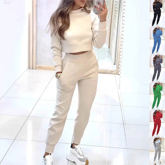 Stylish collared jacket and slim-fit trousers in a variety of colors, perfect for athleisure wear