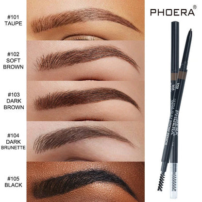 PHOERA Thin Eyebrow Pencil in five shades for precise brow definition