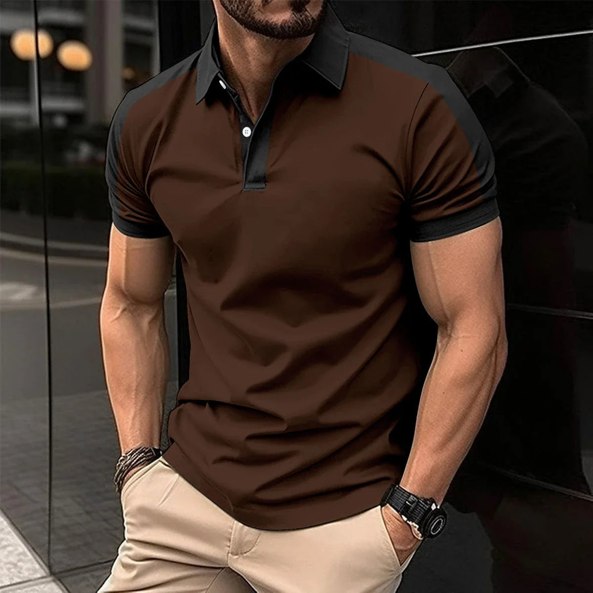 Premium short sleeve polo shirts for men in a variety of vibrant colors and sizes