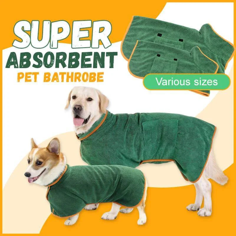 Premium microfiber pet drying bathrobe with adjustable strap and soft lining for superior comfort and absorbency
