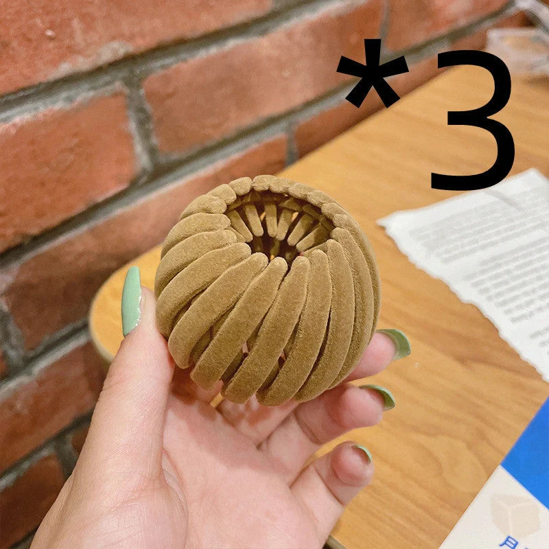 Velvet bird's nest hair ring hairpin in various colours for stylish ponytails
