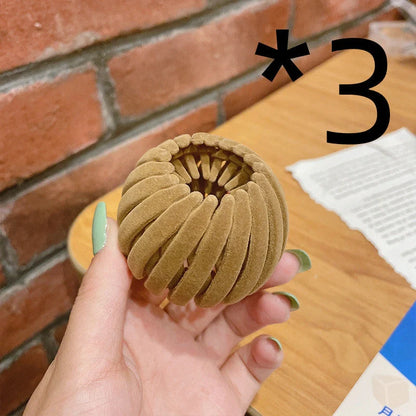 Velvet bird's nest hair ring hairpin in various colours for stylish ponytails