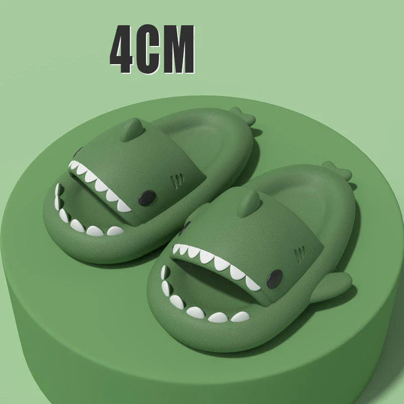 Cozy shark-themed slippers made of plush EVA material for indoor and outdoor wear with customized support