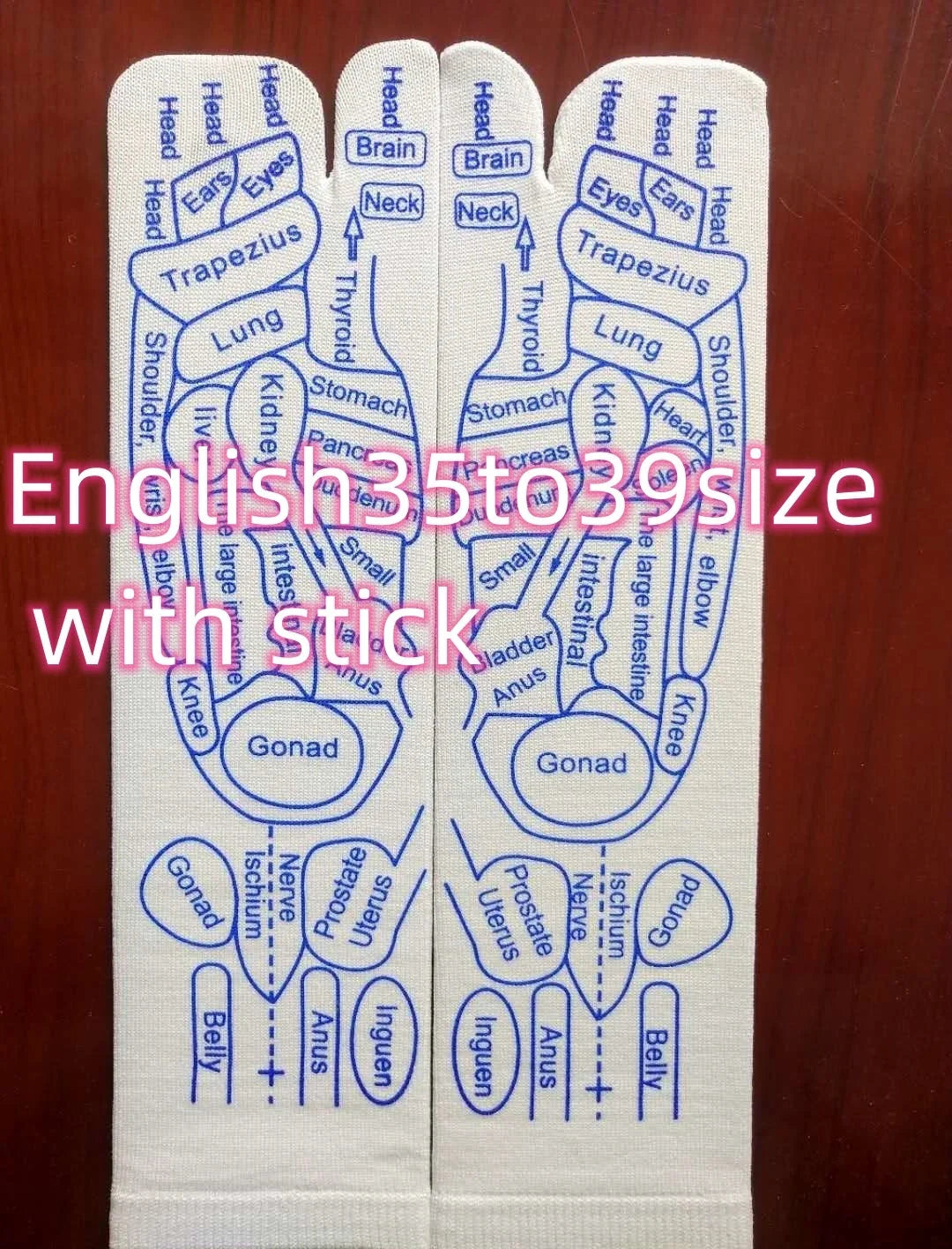 Reflexology socks with acupressure points for therapeutic foot massage