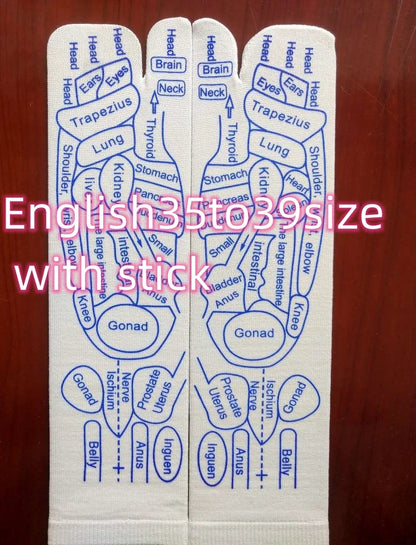 Reflexology socks with acupressure points for therapeutic foot massage