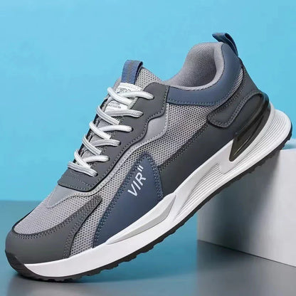 Stylish color block mesh sneakers for men in various colors and sizes
