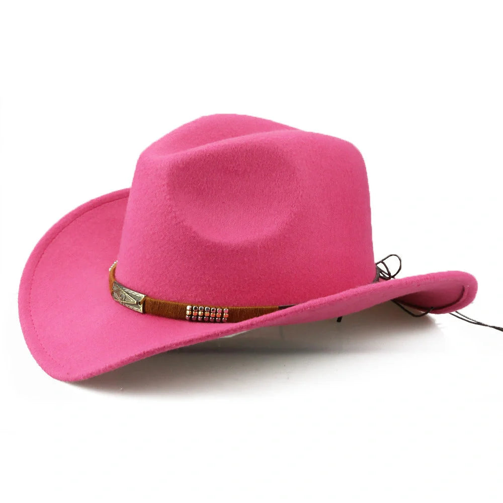 Woolen Denim Cowboy Hat in various colours showcasing European and American style