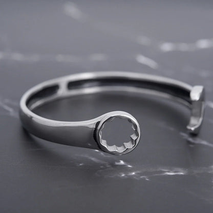 Stainless steel wrench screw bracelet with titanium finish