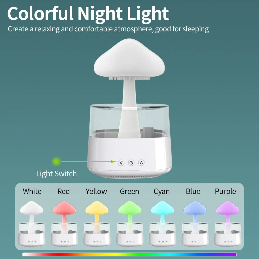 2-in-1 Desk Humidifier with raining cloud design and aromatherapy function