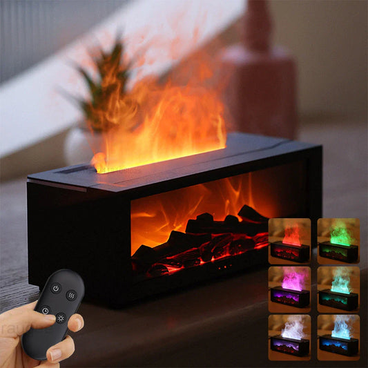 Flame Aromatherapy Diffuser with 3D flame effect, mood lighting, and essential oil diffusion capabilities