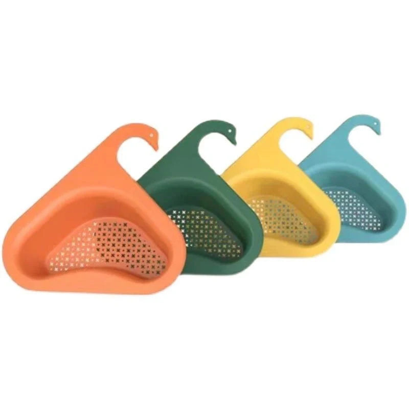 Swan-shaped kitchen sink hanging basket for drying fruits and vegetables
