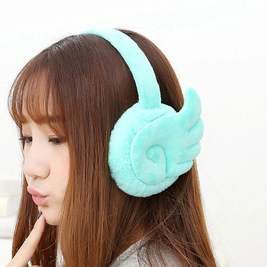 Girls plush earmuffs in various colours for winter warmth