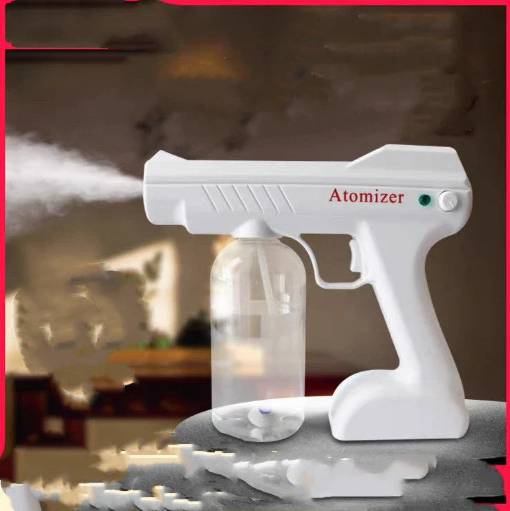 Premium disinfectant mist sprayer with nano-atomisation technology, ideal for home and car cleaning and sanitisation