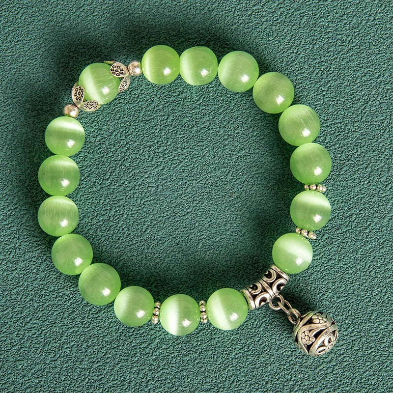 Elegant 10mm hollow ball Korean-style crystal opal bracelet in various colours