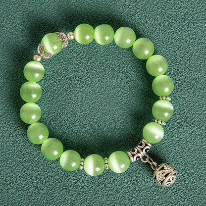 Elegant 10mm hollow ball Korean-style crystal opal bracelet in various colours
