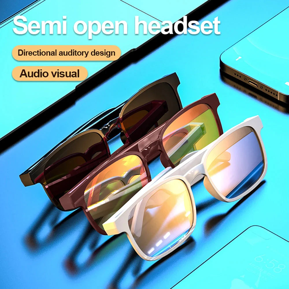 Bluetooth 5.0 smart sunglasses with waterproof design for sports and calls