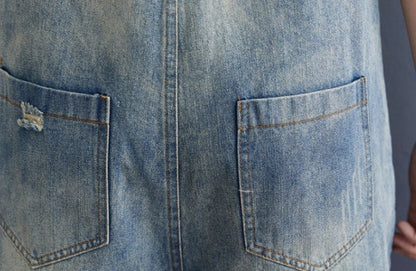Stylish denim suspenders for women, perfect for plus-size fashion enthusiasts