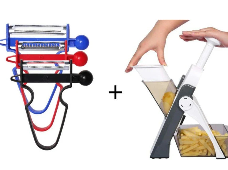 Premium Multifunctional Vegetable Slicer and Chopper with Stainless Steel Blades and Durable ABS Construction