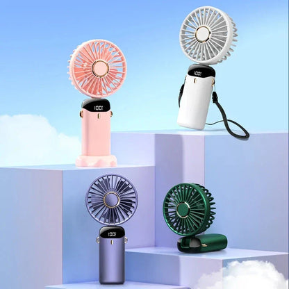 Powerful USB-rechargeable mini fan with foldable design, adjustable airflow, and long-lasting battery for cooling comfort anywhere