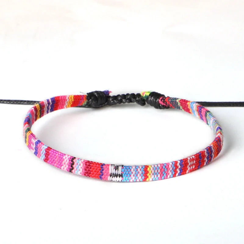 Hand Woven Rainbow Colour Anklet Bohemian Style