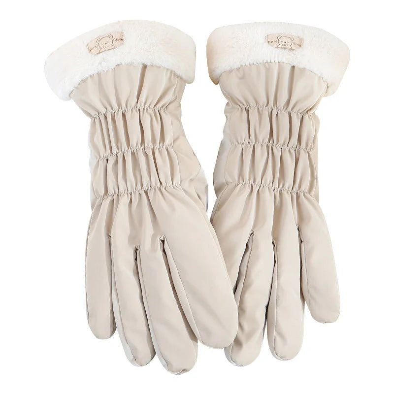 Cosy winter gloves with touch screen capability and fleece lining, available in various stylish colour options