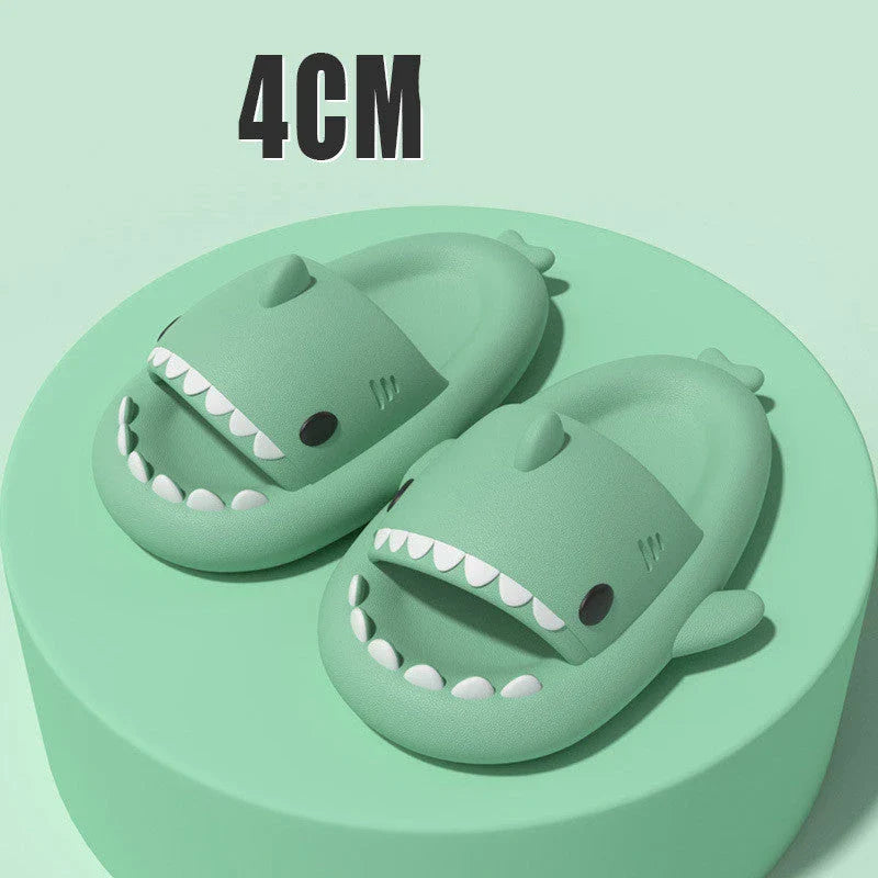 Cozy shark-themed slippers made of plush EVA material for indoor and outdoor wear with customized support