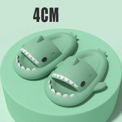 Cozy shark-themed slippers made of plush EVA material for indoor and outdoor wear with customized support