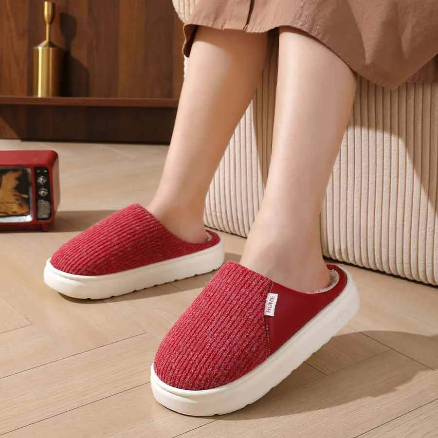 Cosy Plush Bedroom Slippers with Thick Non-Slip Sole for Men and Women