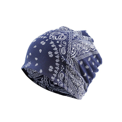Adjustable windproof earmuff hat with cashew flower print in various colours