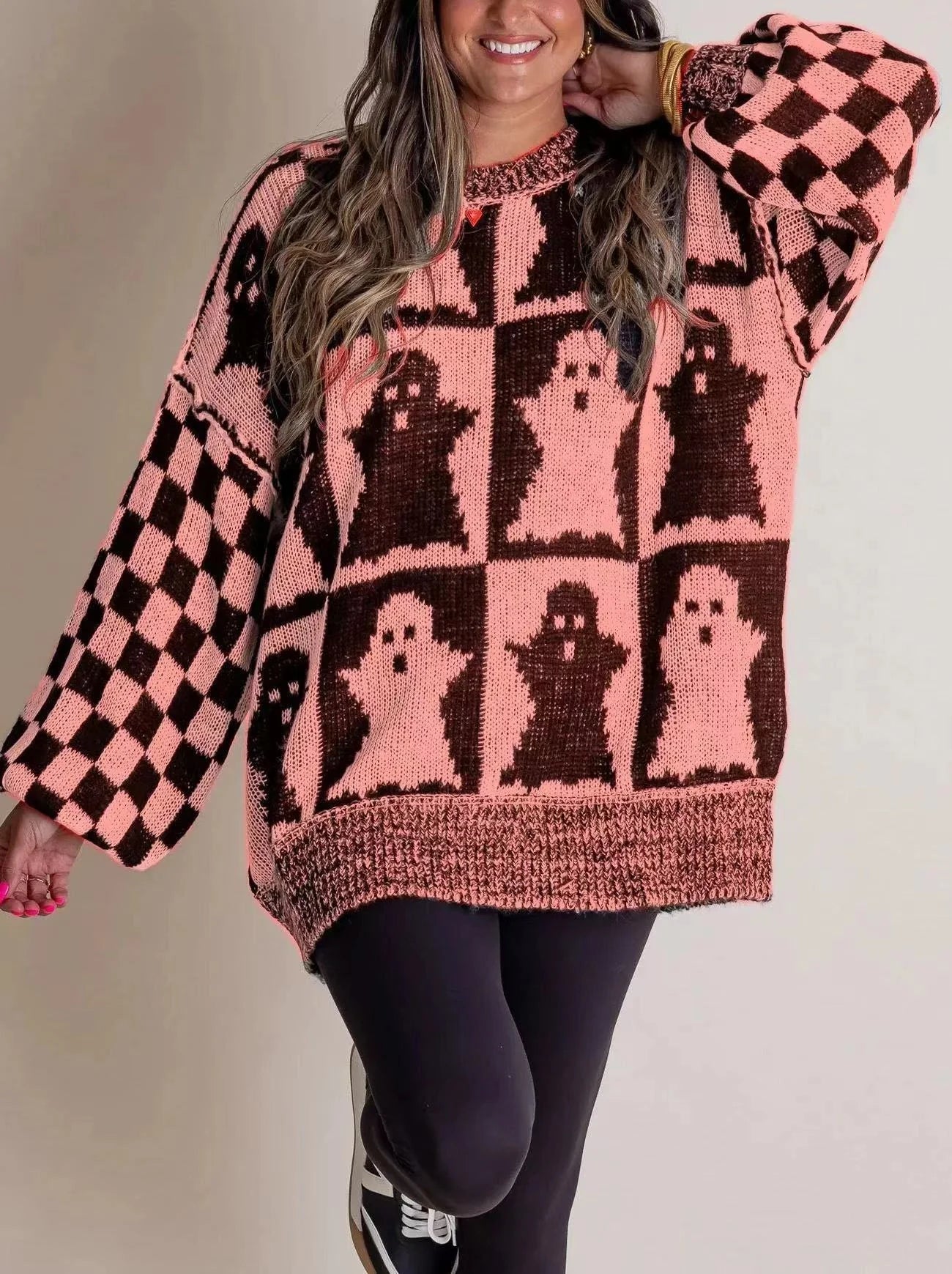 Halloween Cartoon Pumpkin Ghost Sweater in various colours