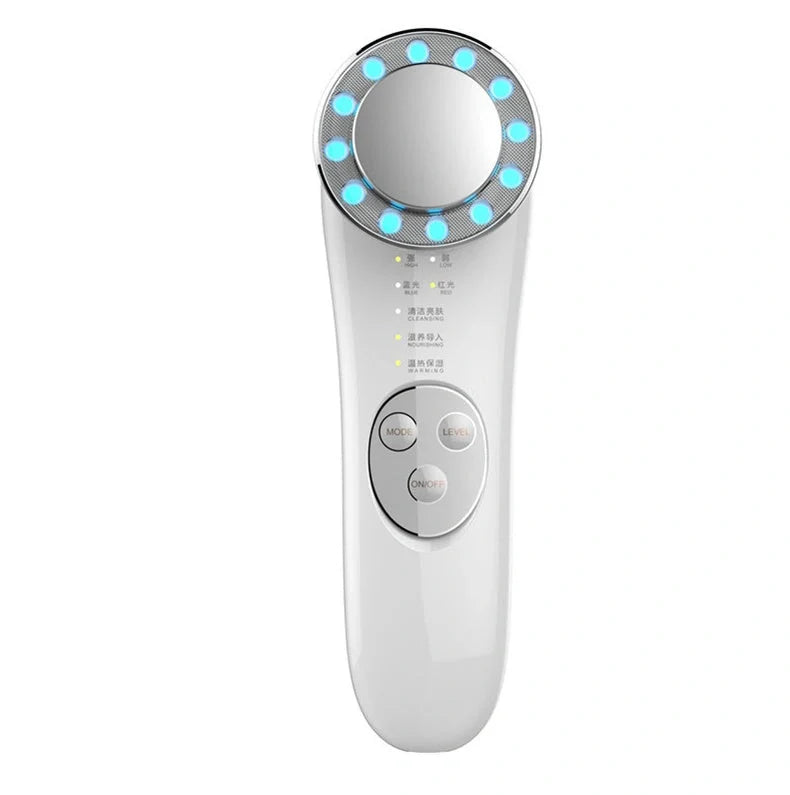 7-in-1 Facial Massager with ion charge and light therapy for deep skin cleansing and anti-aging