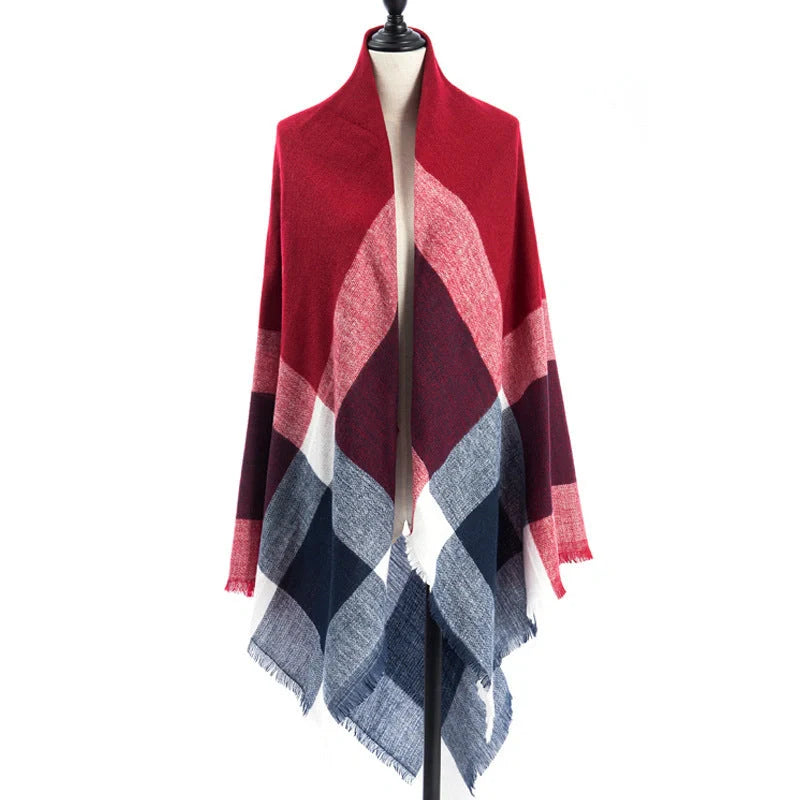 Luxury plus-sized double-sided cashmere-like scarf shawl in various colors