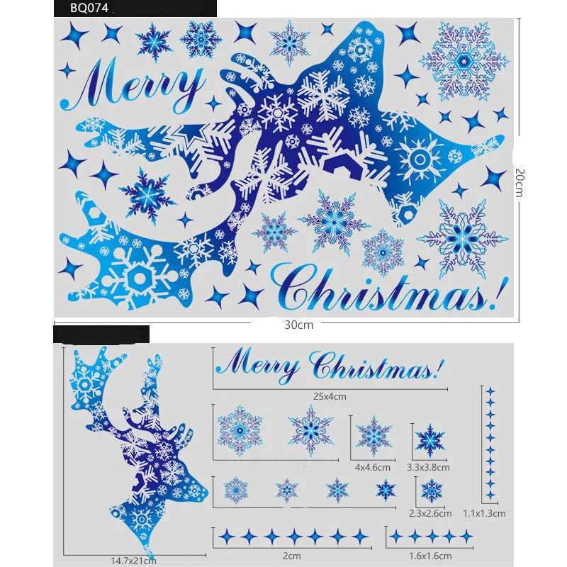 Christmas Elk Snowflake Sticker Decoration for festive home decor