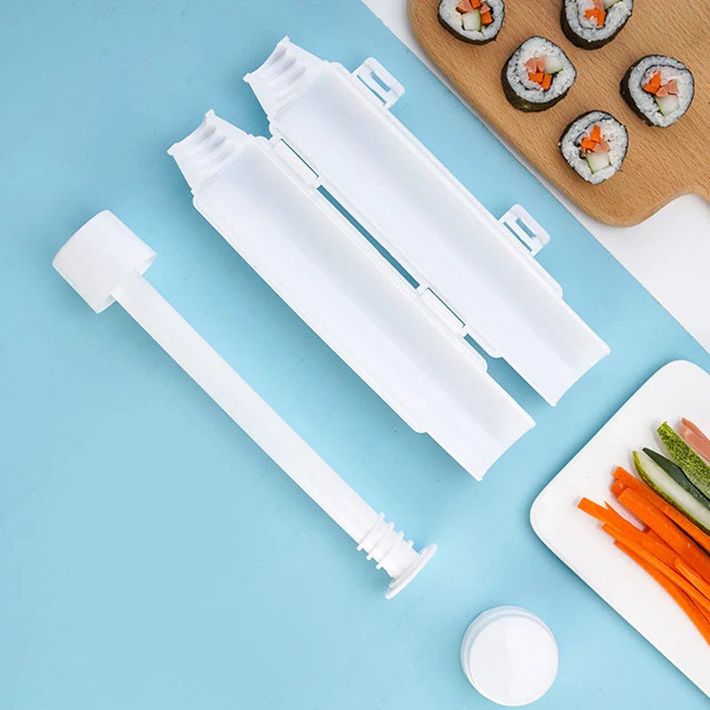 DIY Sushi Making Kit with Quick Sushi Bazooka in various colours for easy home sushi preparation