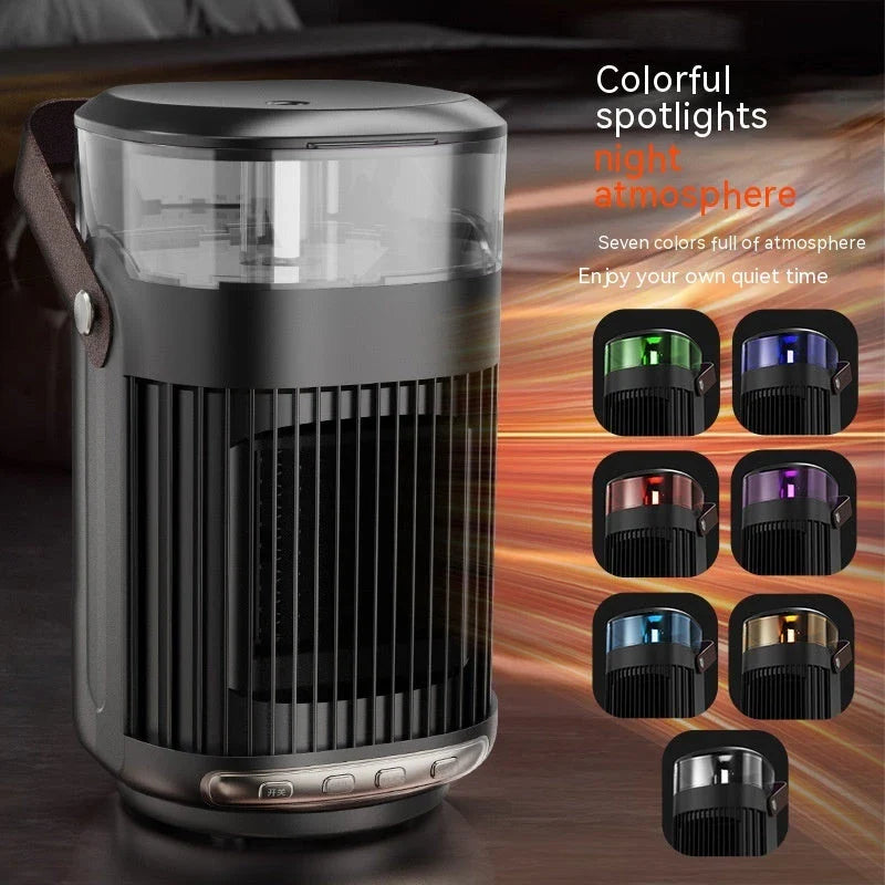 Versatile 2-in-1 portable heater and humidifier with sleek black design, suitable for use in home or office