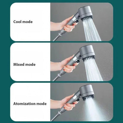 Premium 3-mode high-pressure shower head with detachable filter, made of durable ABS material for a relaxing and refreshing shower experience.