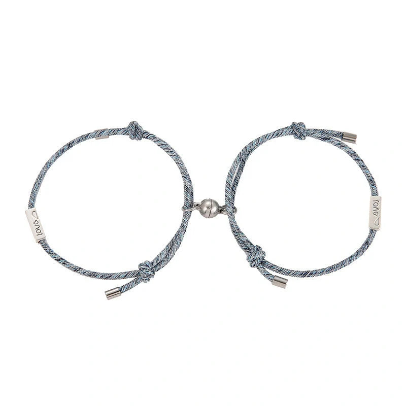 Magnetic Couple's Bracelet Set with adjustable alloy design, symbolising eternal love and connection.