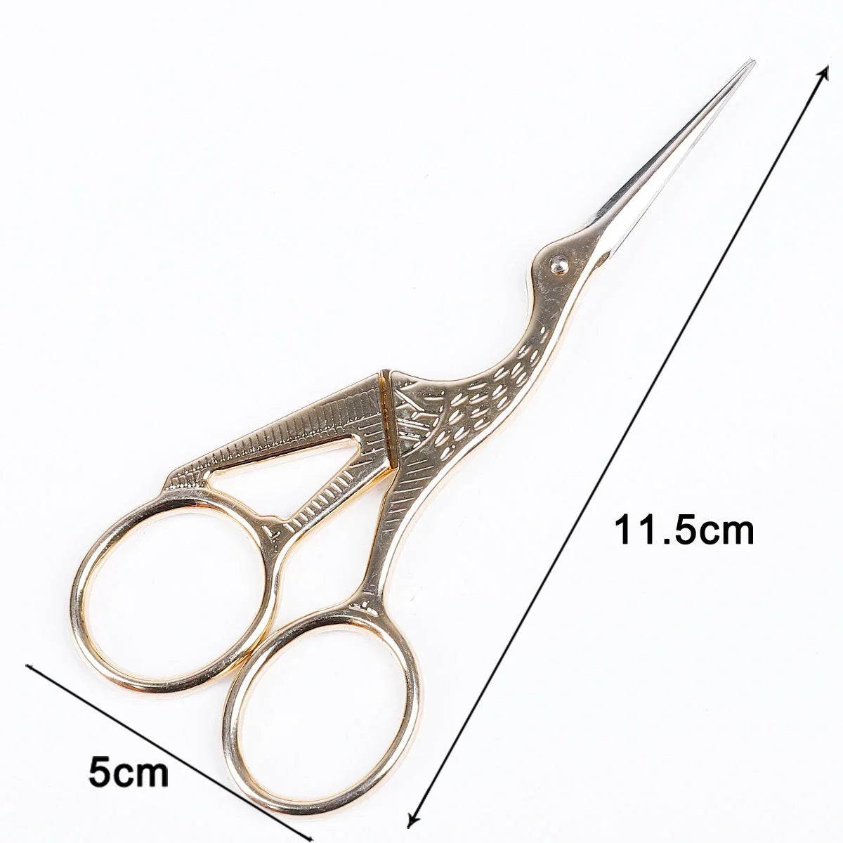 Elegant stainless steel crane embroidery scissors in various colors