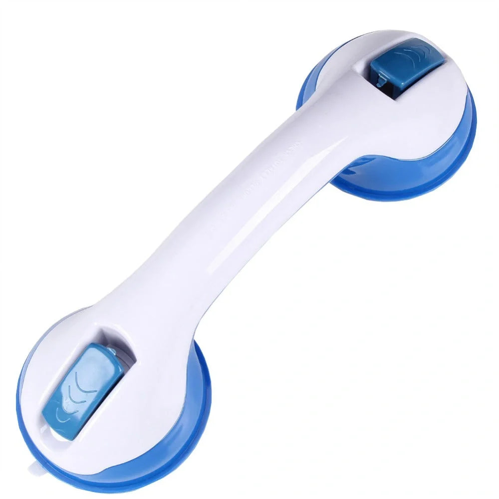 Durable ABS plastic bathroom handrail with suction cups for anti-skid safety support