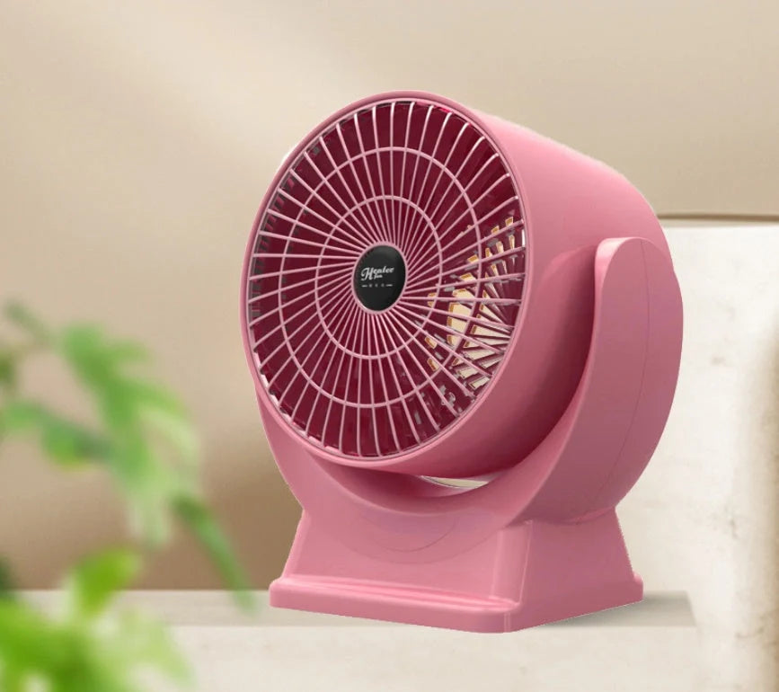 Desktop Mini Mute Household Heater in white and red, compact size for small spaces