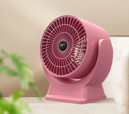 Desktop Mini Mute Household Heater in white and red, compact size for small spaces