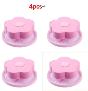 Flower-designed float filter for washing machine hair removal, 9.5cm by 4.0cm